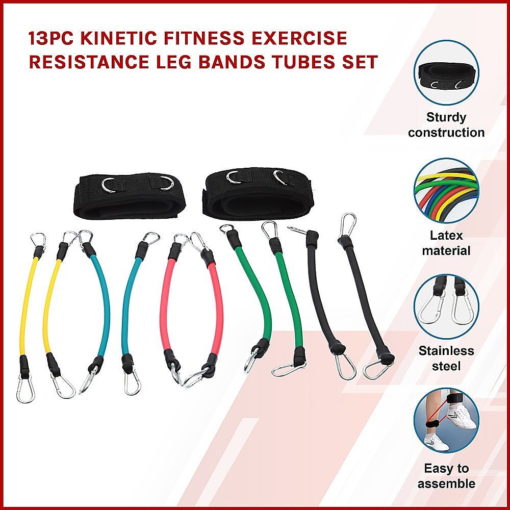 13 - Piece Leg Resistance Exercise Band Set - Crafty Golf