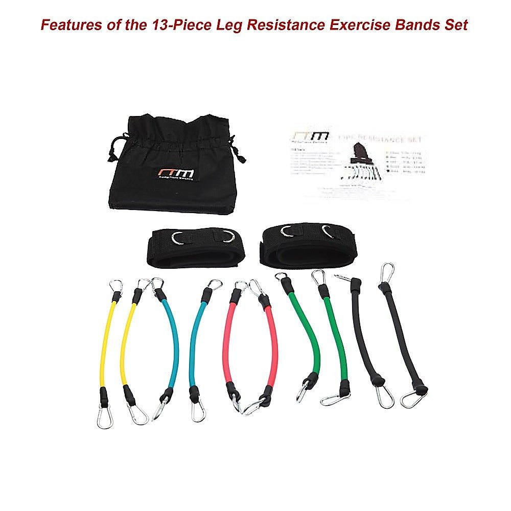 13 - Piece Leg Resistance Exercise Band Set - Crafty Golf