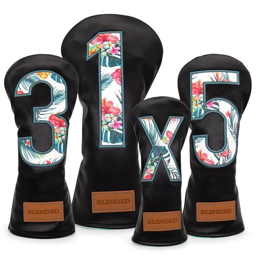 Black Hawaiian Summer Golf Head Covers - Crafty Golf