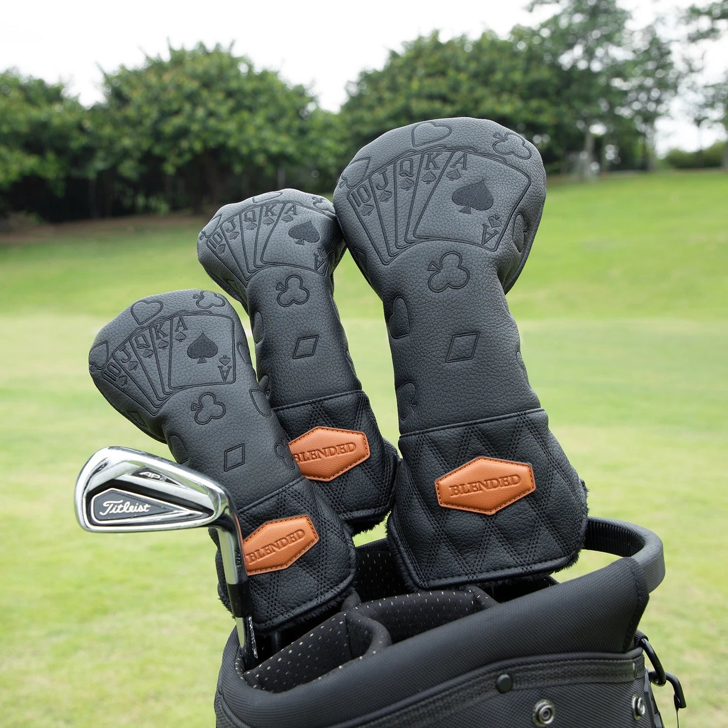 Black Lucky Poker Wood Head Covers - Crafty Golf