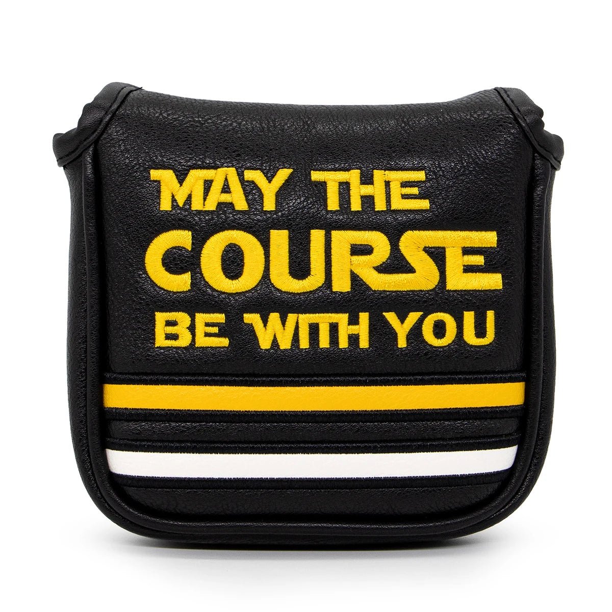 Black "May the Course Be With You" Head Covers - Crafty Golf