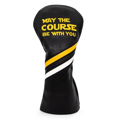 Black "May the Course Be With You" Head Covers - Crafty Golf