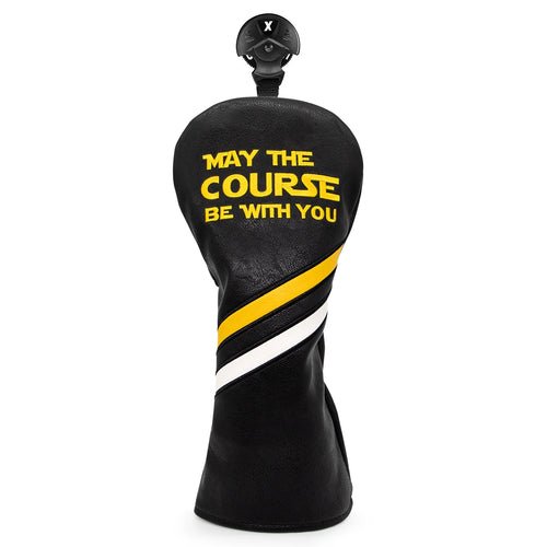 Black "May the Course Be With You" Head Covers - Crafty Golf