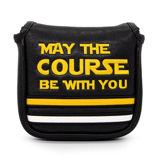 Black "May the Course Be With You" Head Covers - Crafty Golf