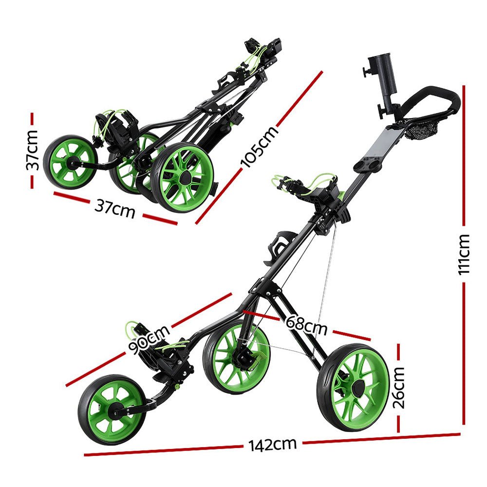 Everfit 3 Wheel Golf Buggy with Adjustable Height - Crafty Golf