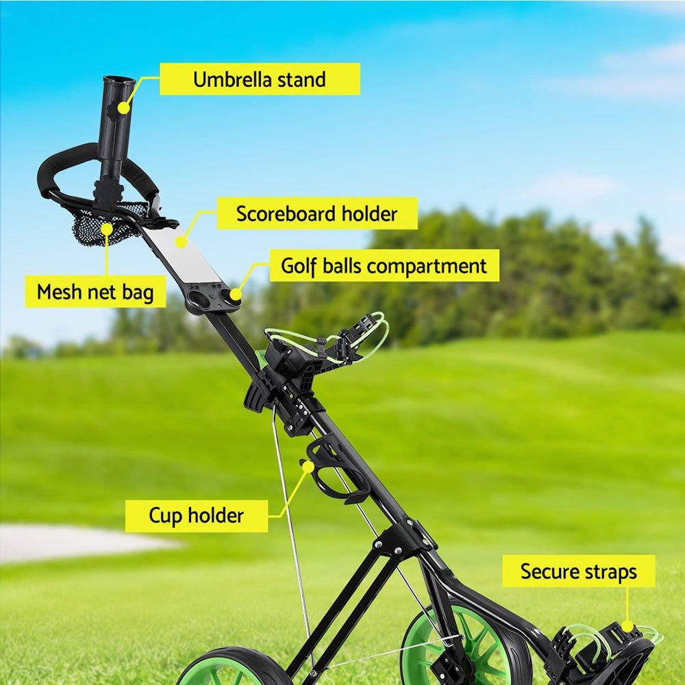 Everfit 3 Wheel Golf Buggy with Adjustable Height - Crafty Golf