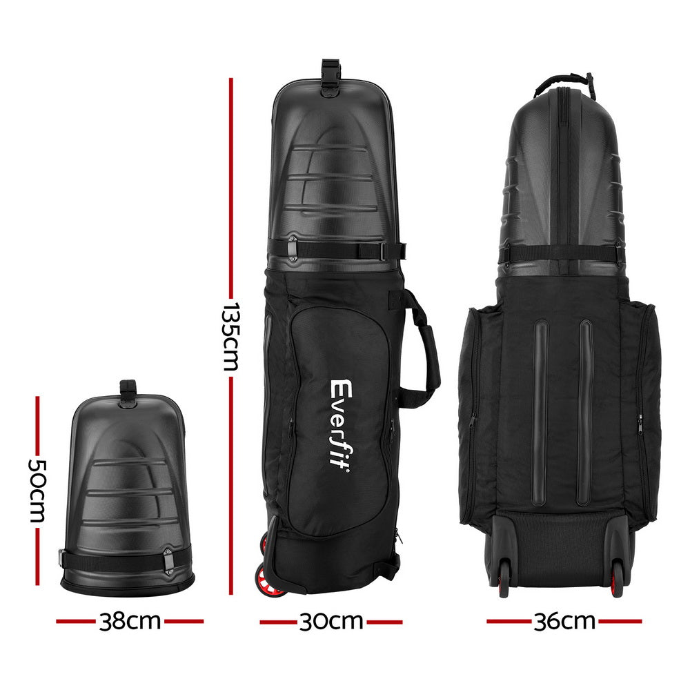 Everfit Golf Travel Bags - Semi - Hard Shell with Wheels - Crafty Golf