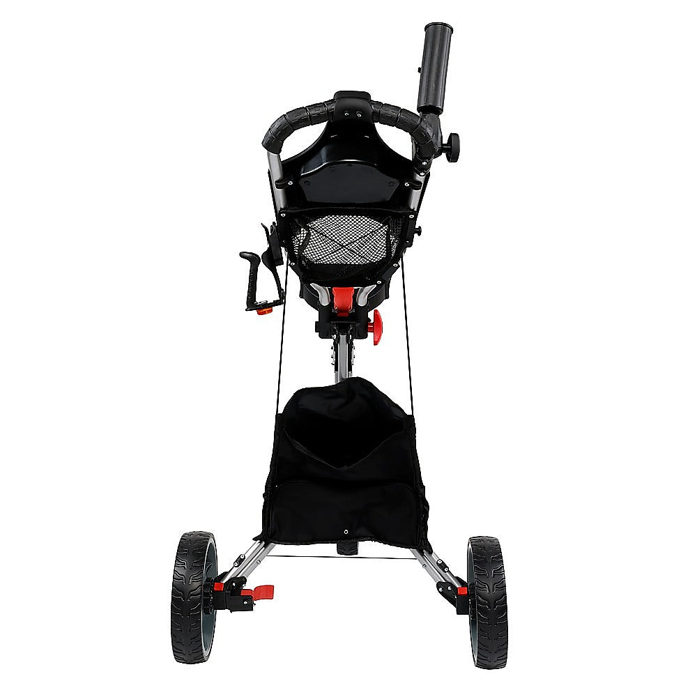 Golf Club Buggy Trolley Cart Compact Foldable 3 Wheel - Crafty Golf