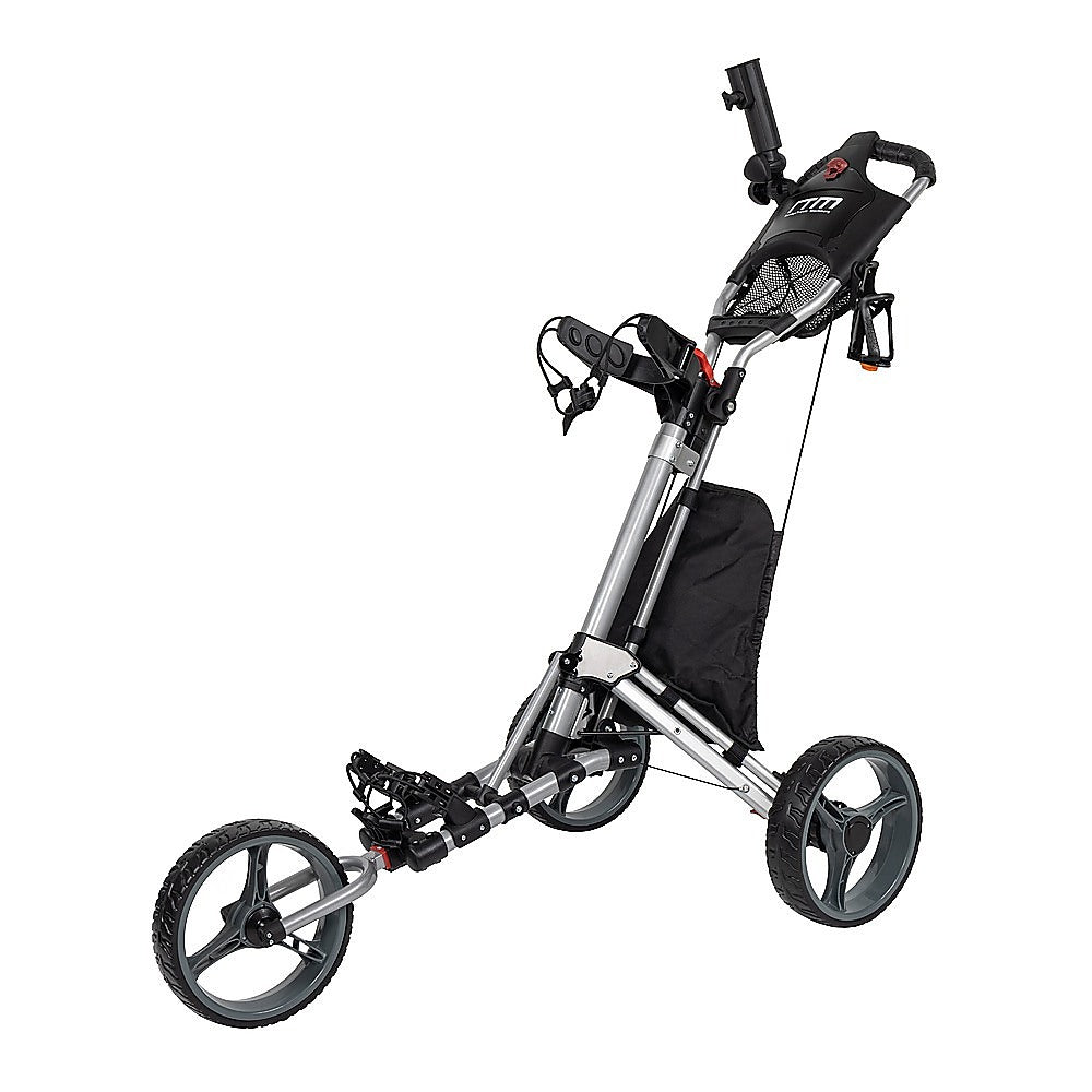 Golf Club Buggy Trolley Cart Compact Foldable 3 Wheel - Crafty Golf