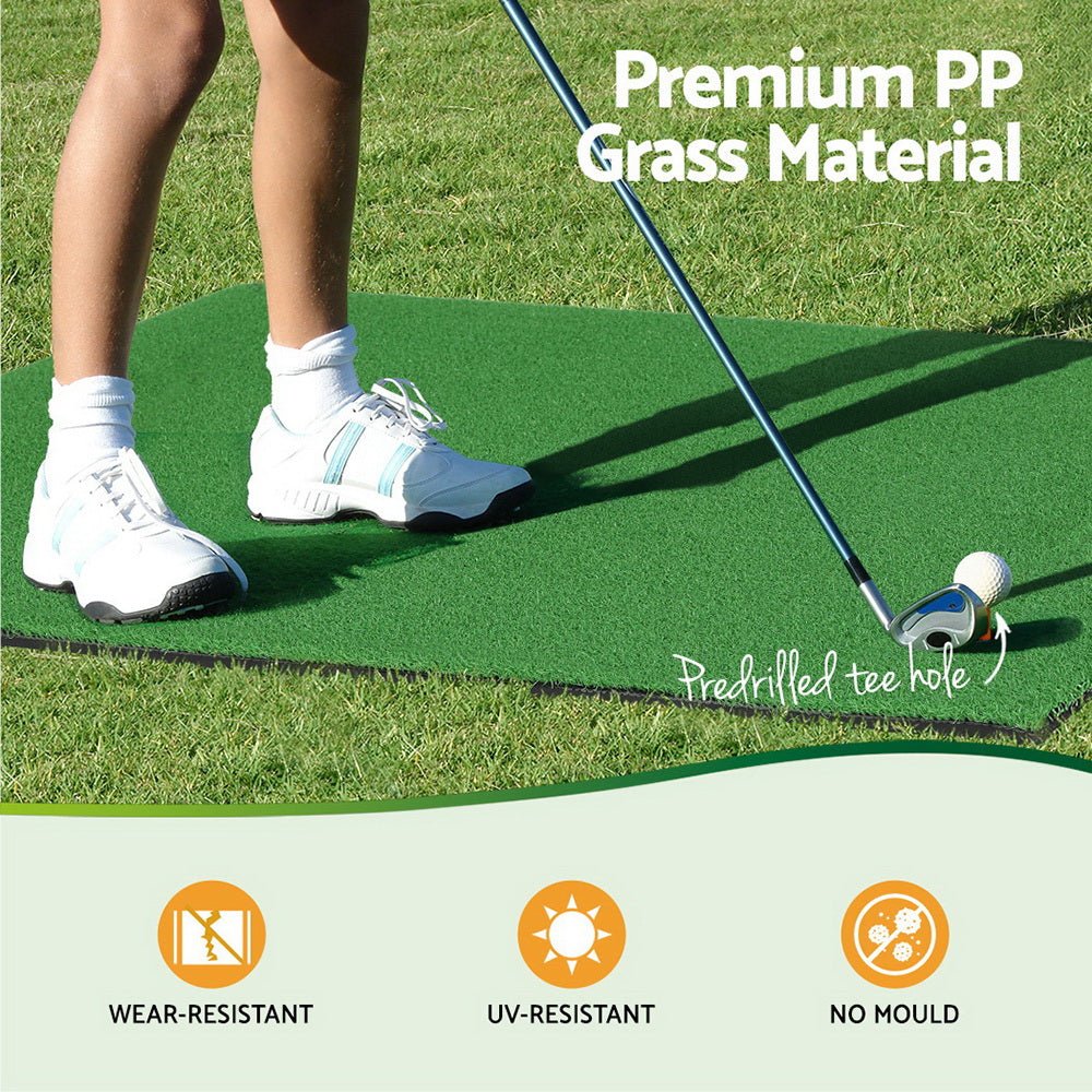 Golf Hitting Mat Portable Swing Training Aid 100x125cm - Crafty Golf
