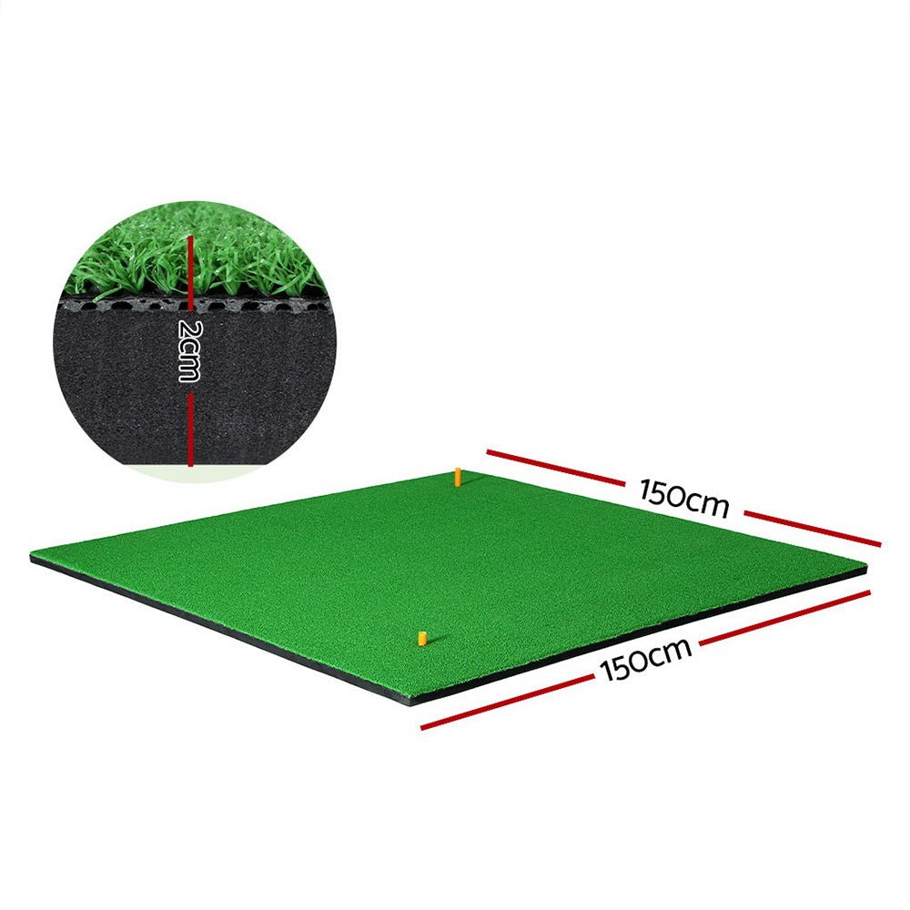 Golf Hitting Mat Portable Swing Training Aid 150x150cm - Crafty Golf