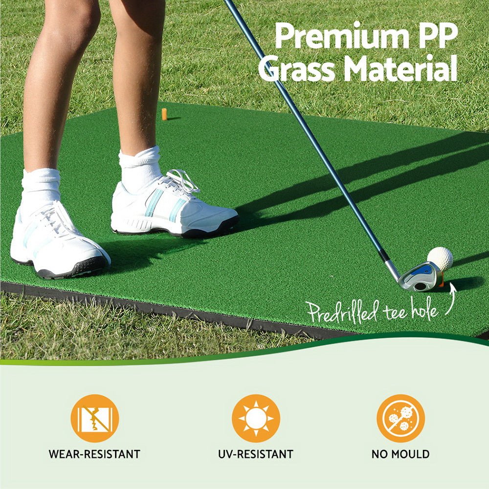 Golf Hitting Mat Portable Swing Training Aid 150x150cm - Crafty Golf