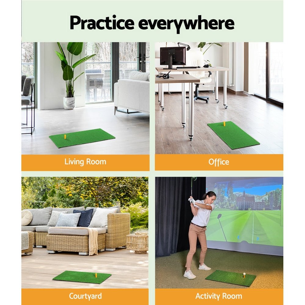 Golf Hitting Mat Portable Swing Training Aid 60x30cm - Crafty Golf