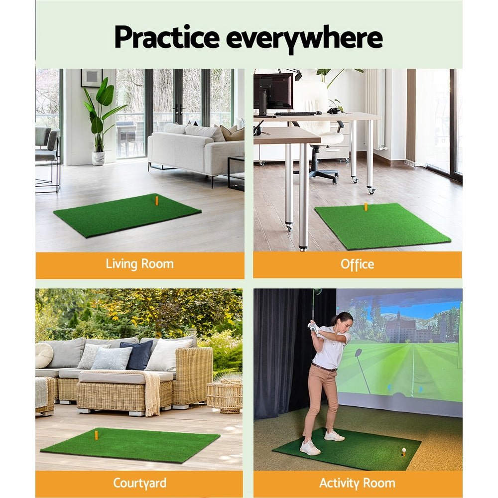 Golf Hitting Practice Mat Portable Training Aid 80x60cm - Crafty Golf