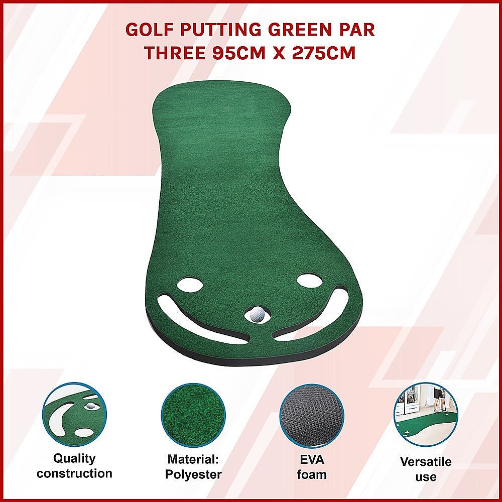 Golf Putting Green Par Three 95cm x 275cm - Crafty Golf