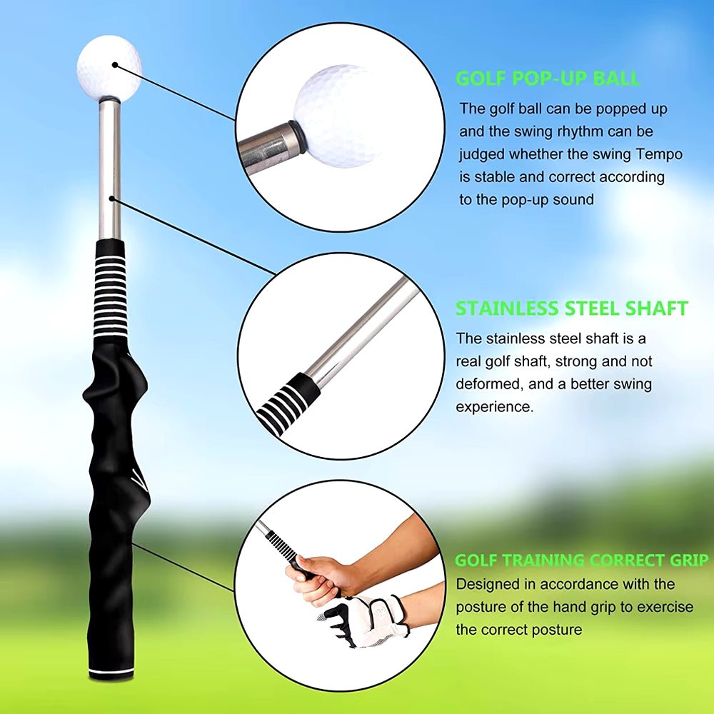 Golf Swing Trainer Golf Training Aids Stick Golf Practice Tools Balance Tempo Golf Swing Exerciser Golf Putting Exercises Sticks - Crafty Golf