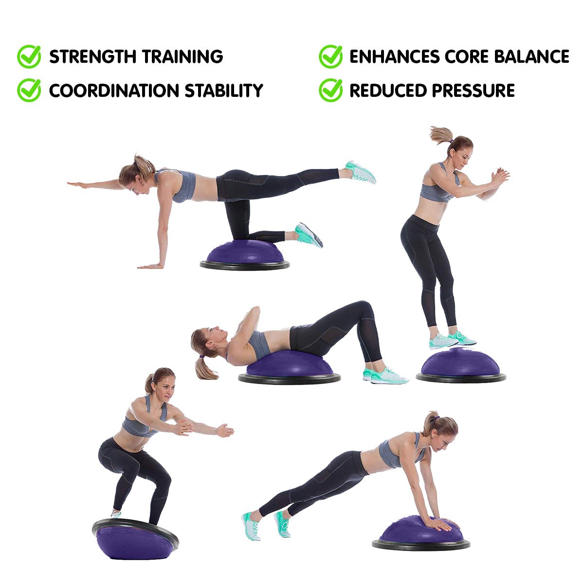 Powertrain Fitness Balance Ball Trainer - Purple - Crafty Golf