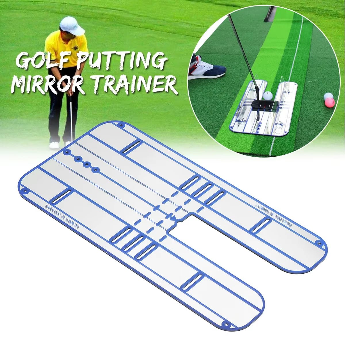Premium Electric Blue Putting Mirror - Crafty Golf