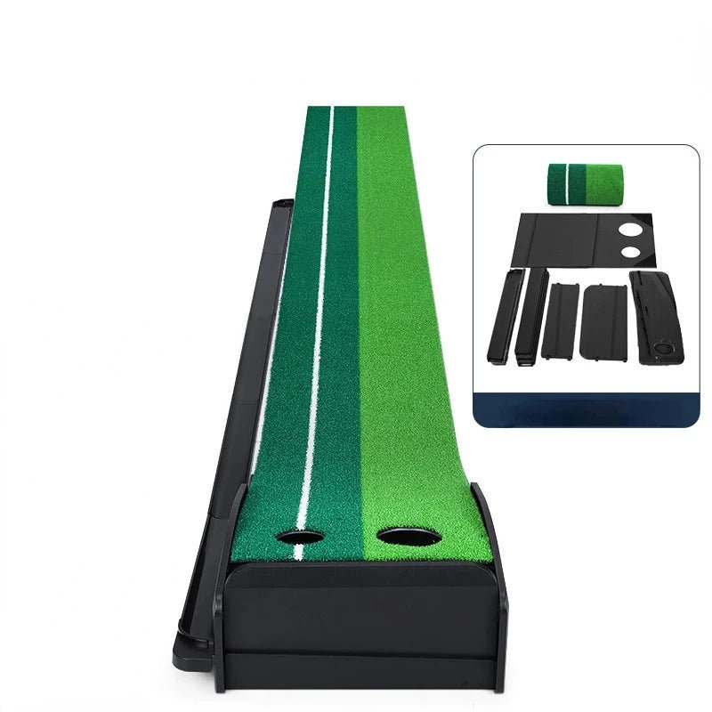 Putting Practice Mat with Ball Return and Precision Aiming - Crafty Golf
