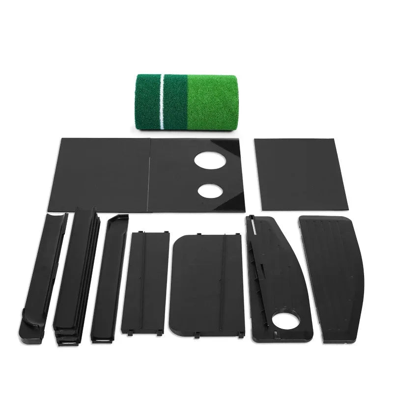 Putting Practice Mat with Ball Return and Precision Aiming - Crafty Golf