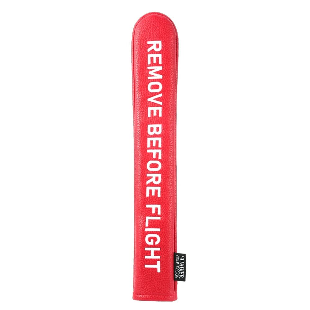 "Remove before Flight" Alignment Stick Covers - Crafty Golf