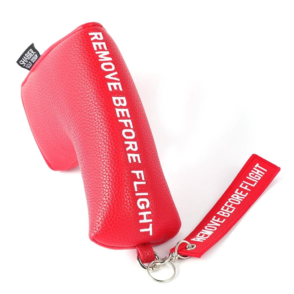 "Remove before Flight" Head Covers - Red - Crafty Golf