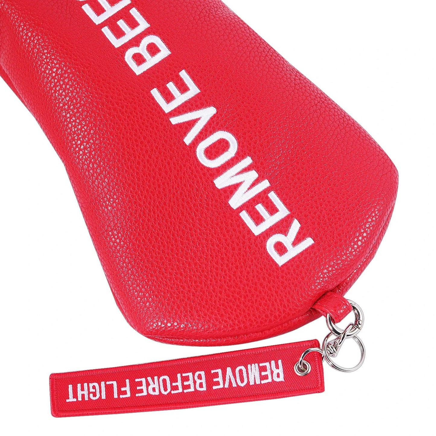"Remove before Flight" Head Covers - Red - Crafty Golf