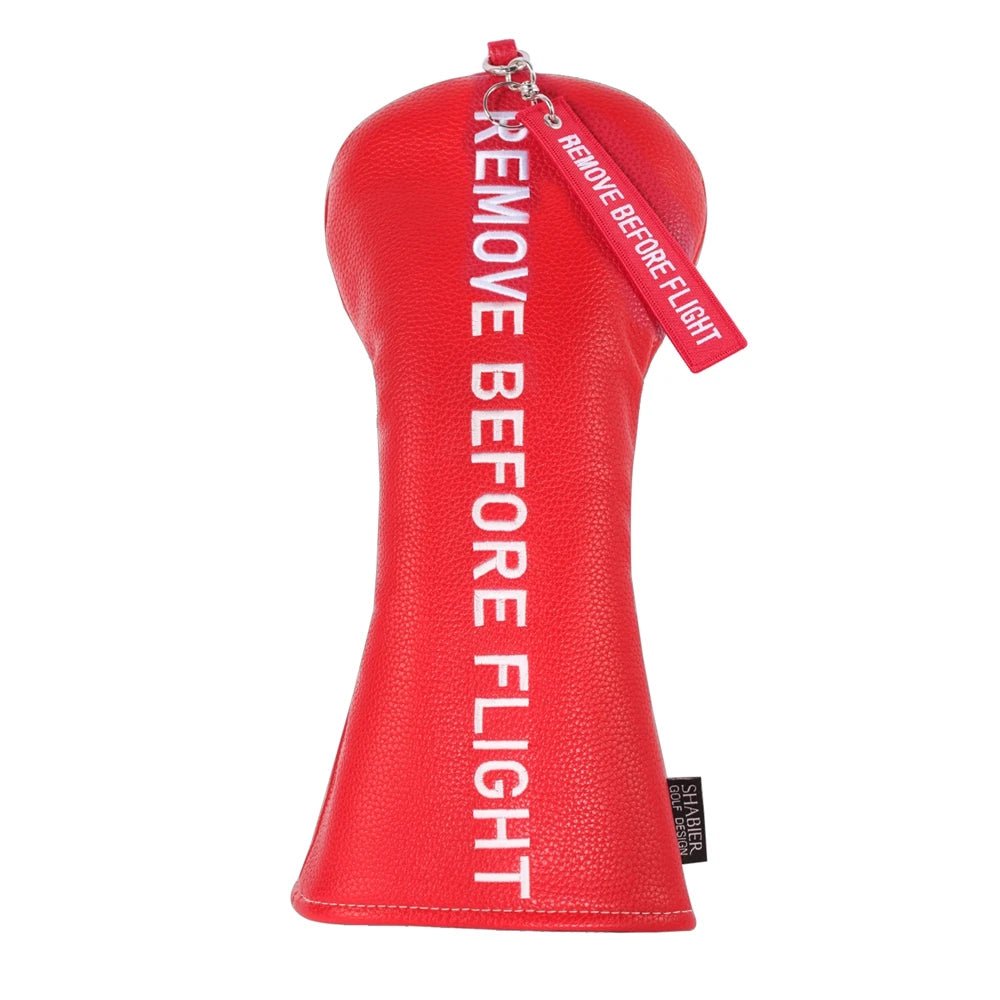 "Remove before Flight" Head Covers - Red - Crafty Golf