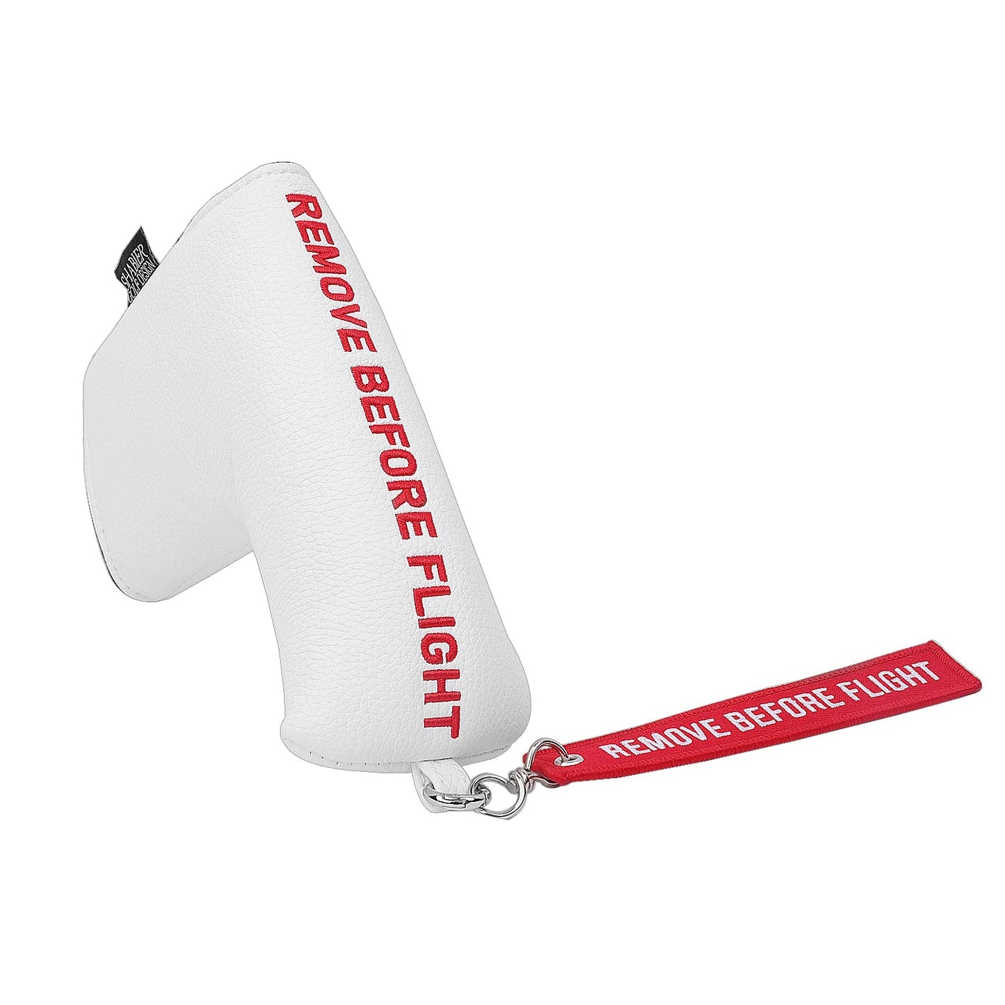 "Remove before Flight" Head Covers - White - Crafty Golf