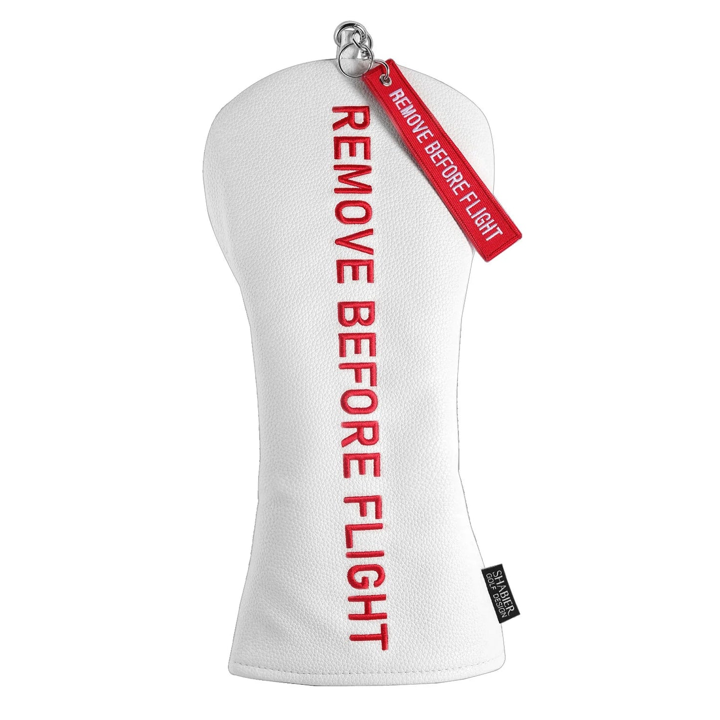 "Remove before Flight" Head Covers - White - Crafty Golf