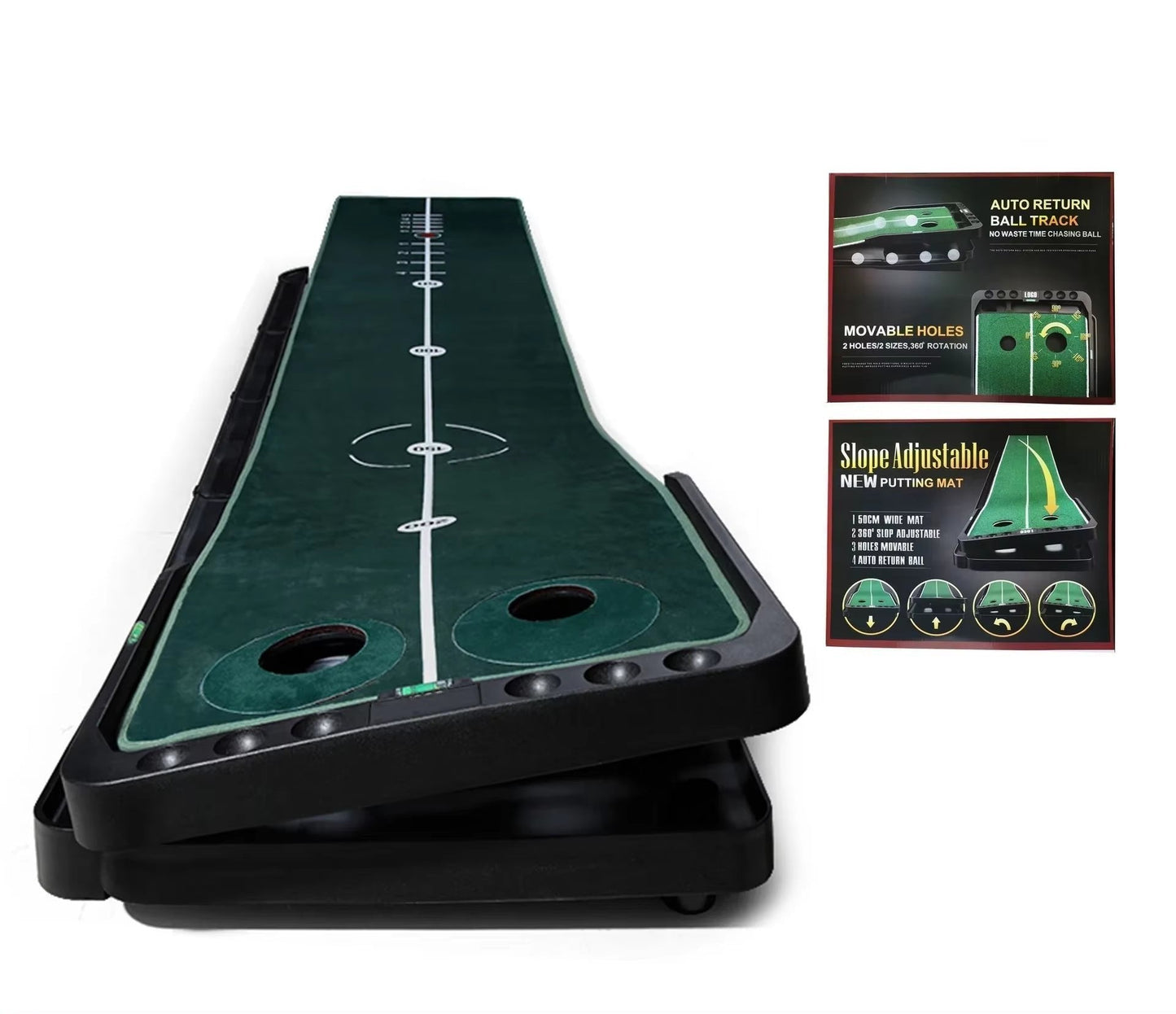 True Roll Indoor Adjustable Slope Putting Mat - Crafty Golf