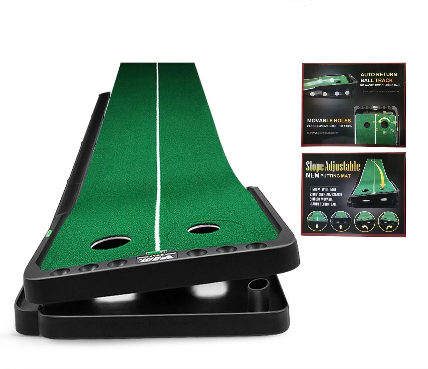 True Roll Indoor Adjustable Slope Putting Mat - Crafty Golf