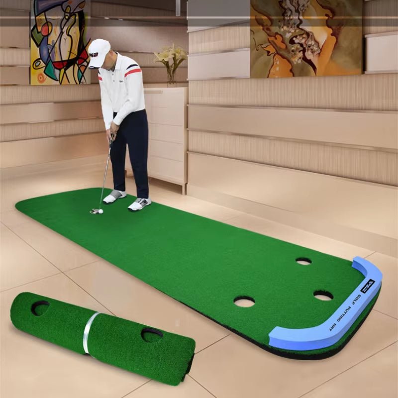 True Roll Indoor Portable Golf Putting Green with Slope - Crafty Golf