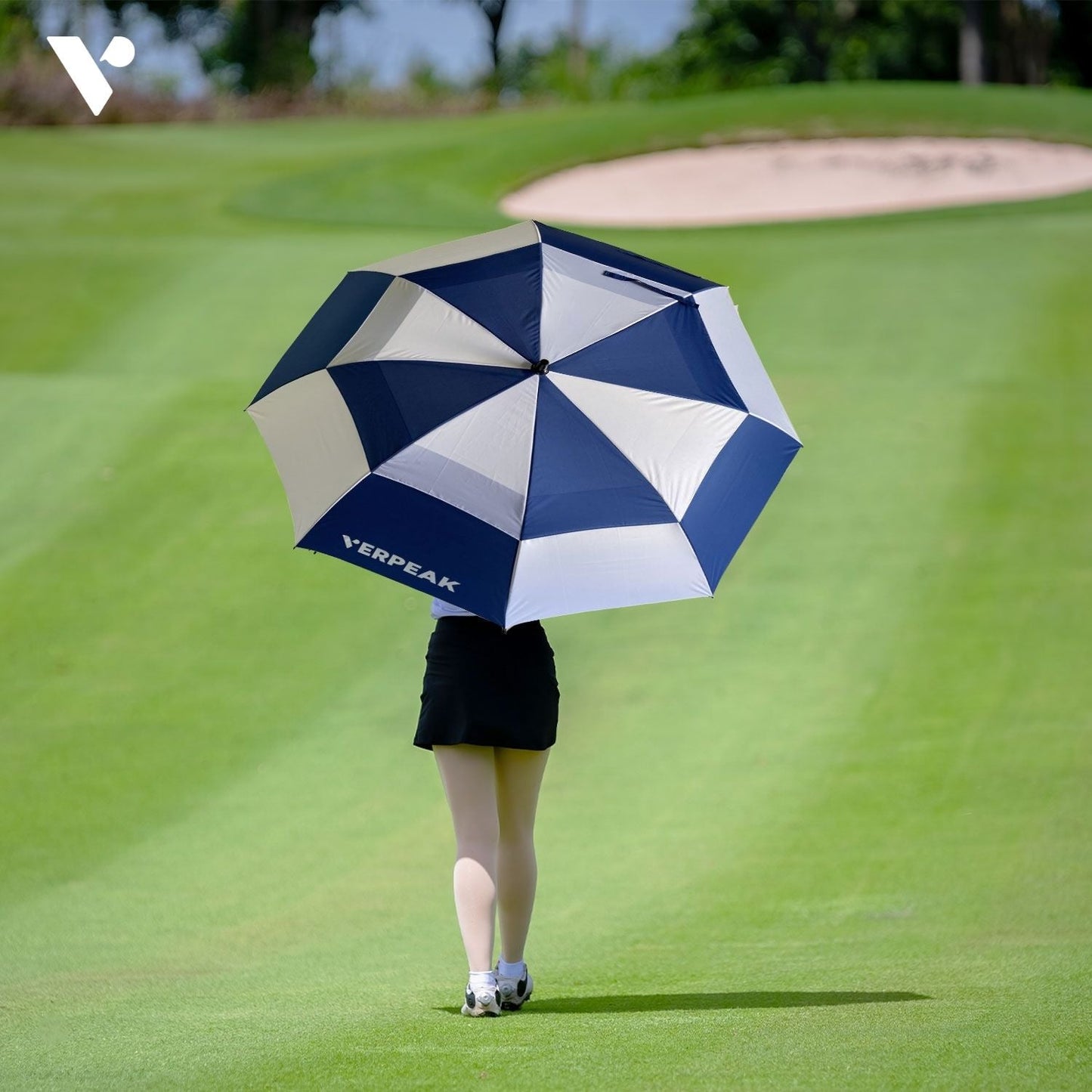 Verpeak Golf Umbrella 62" - Blue & White - Crafty Golf