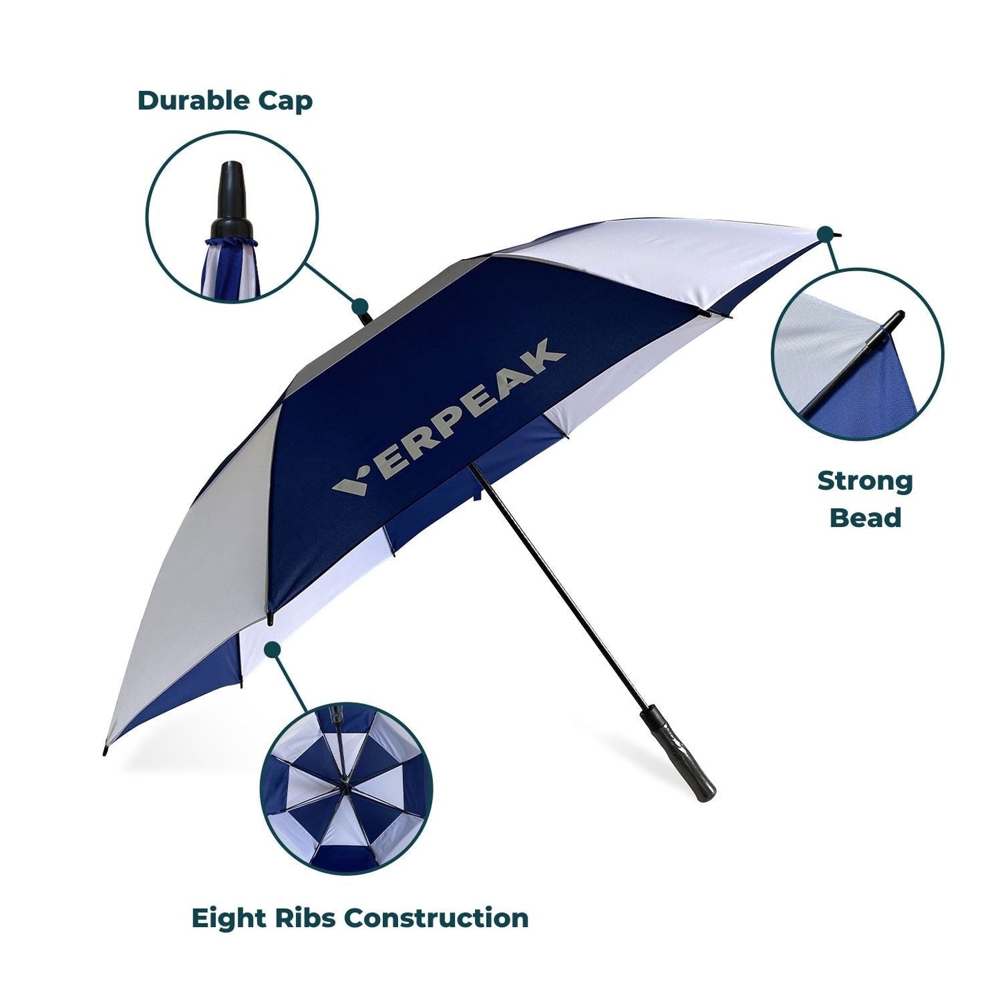 Verpeak Golf Umbrella 62" - Blue & White - Crafty Golf