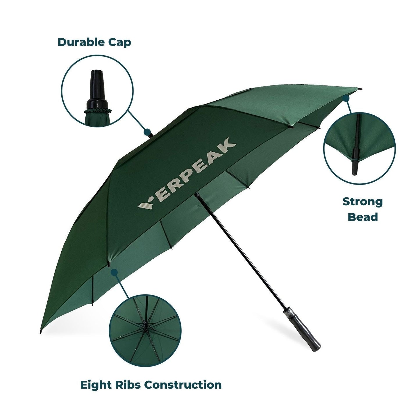 Verpeak Golf Umbrella 62" - Dark Green - Crafty Golf