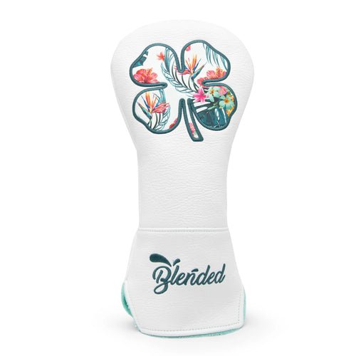 White Lucky Clovers Golf Head Covers - Crafty Golf