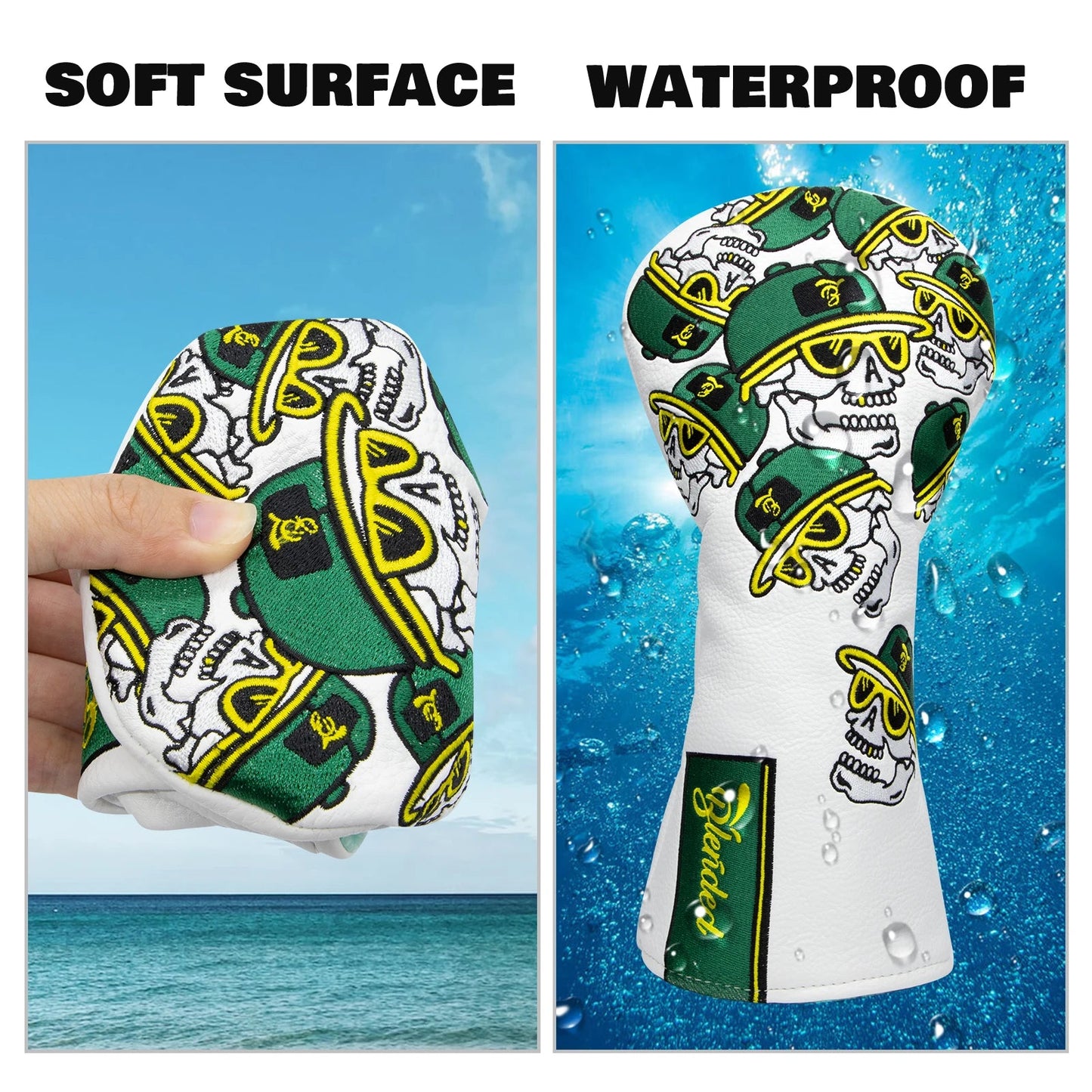 White Sk - ull Golf Head Covers - Crafty Golf