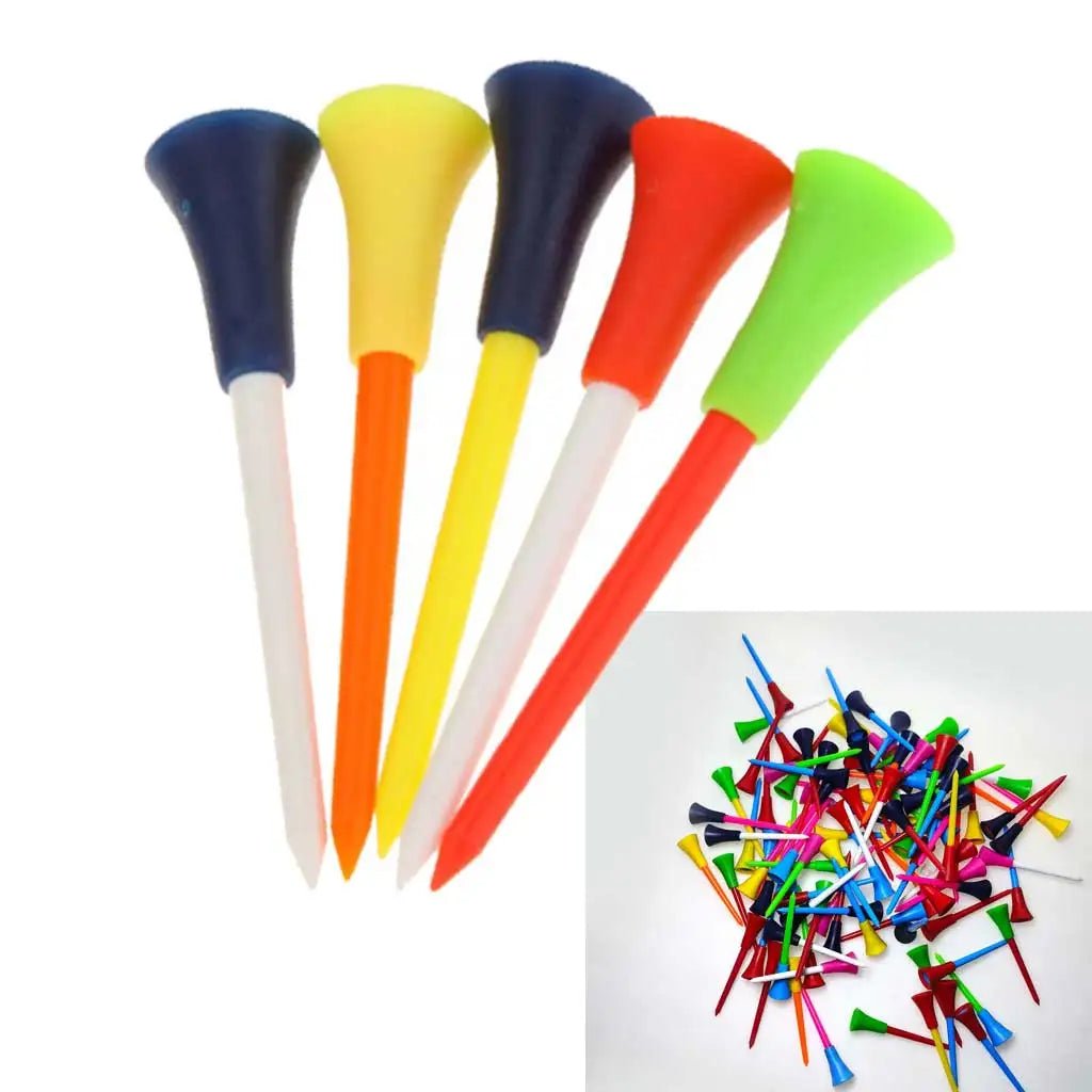 83mm Plastic Golf Tees with Rubber Cushion Top - Crafty Golf