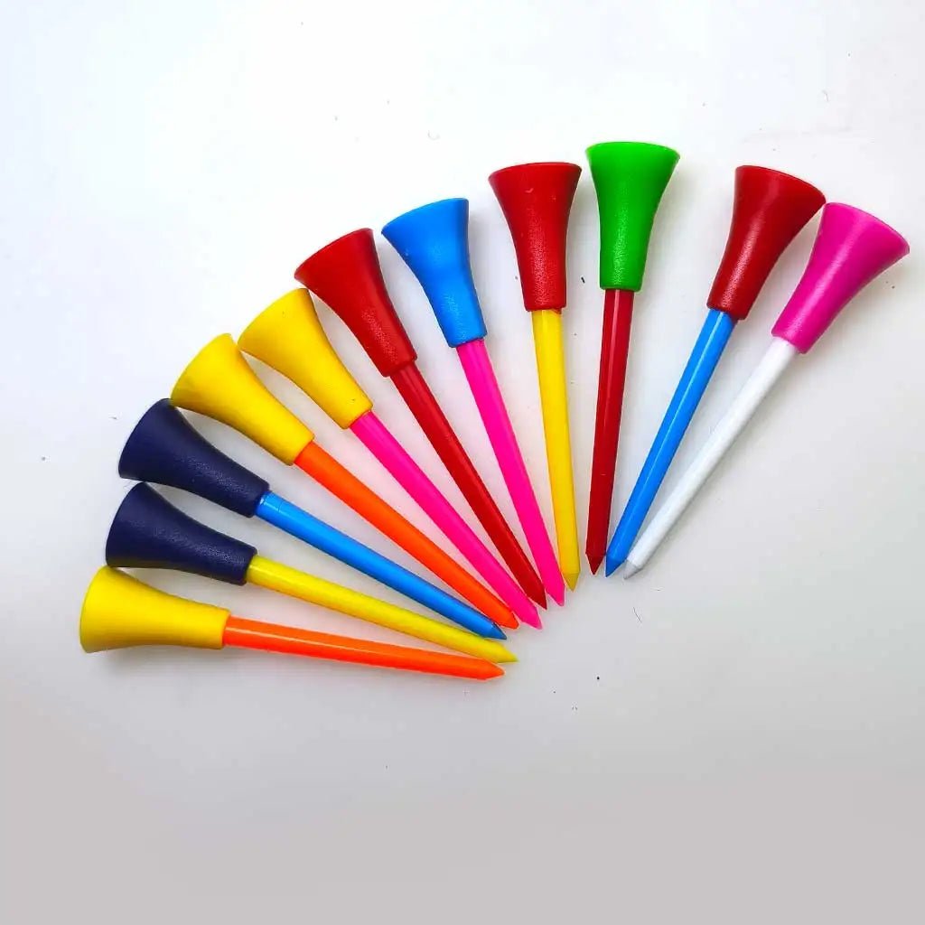 83mm Plastic Golf Tees with Rubber Cushion Top - Crafty Golf