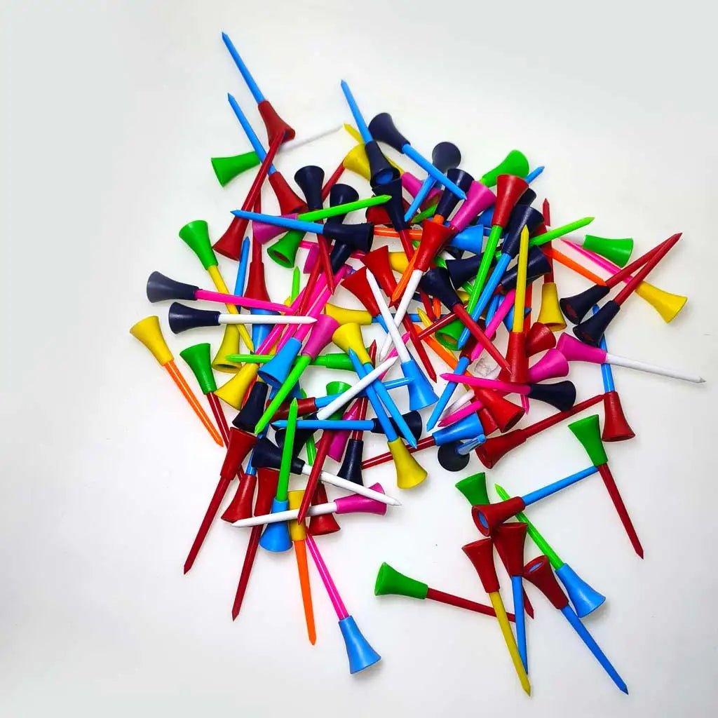 83mm Plastic Golf Tees with Rubber Cushion Top - Crafty Golf