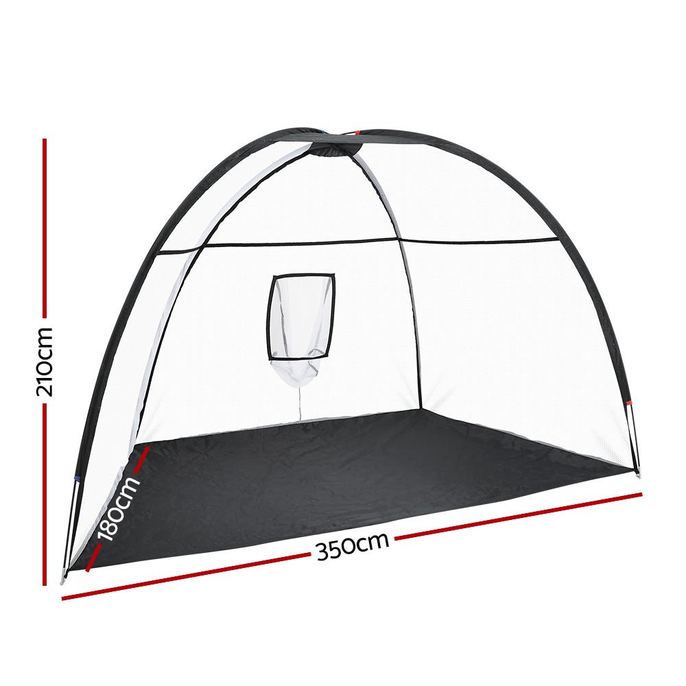 Everfit 3.5m Golf Practice Net Portable Training Aid Driving Target Tent Black - Crafty Golf