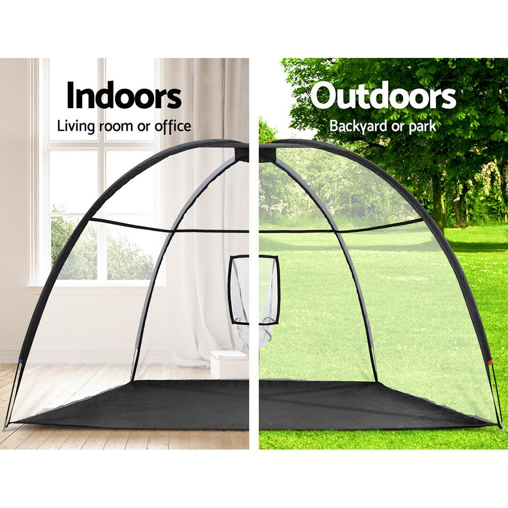 Everfit 3.5m Golf Practice Net Portable Training Aid Driving Target Tent Black - Crafty Golf