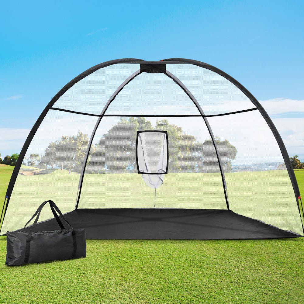 Everfit 3.5m Golf Practice Net Portable Training Aid Driving Target Tent Black - Crafty Golf