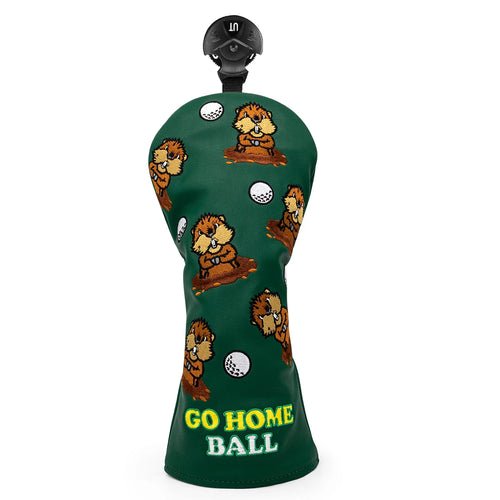 Green PU Leather Groundhog Day Head Covers - Crafty Golf