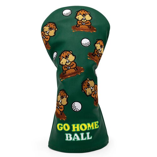 Green PU Leather Groundhog Day Head Covers - Crafty Golf
