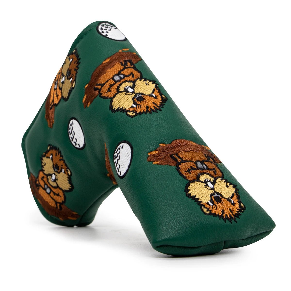 Green PU Leather Groundhog Day Head Covers - Crafty Golf