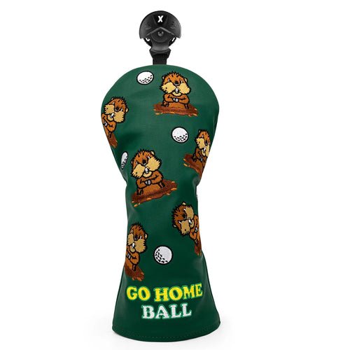 Green PU Leather Groundhog Day Head Covers - Crafty Golf
