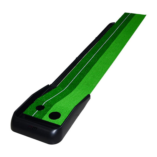 Indoor Practice Putting Green 2.5m Mat Inclined Ball Return Fake Grass 2 Holes - Crafty Golf