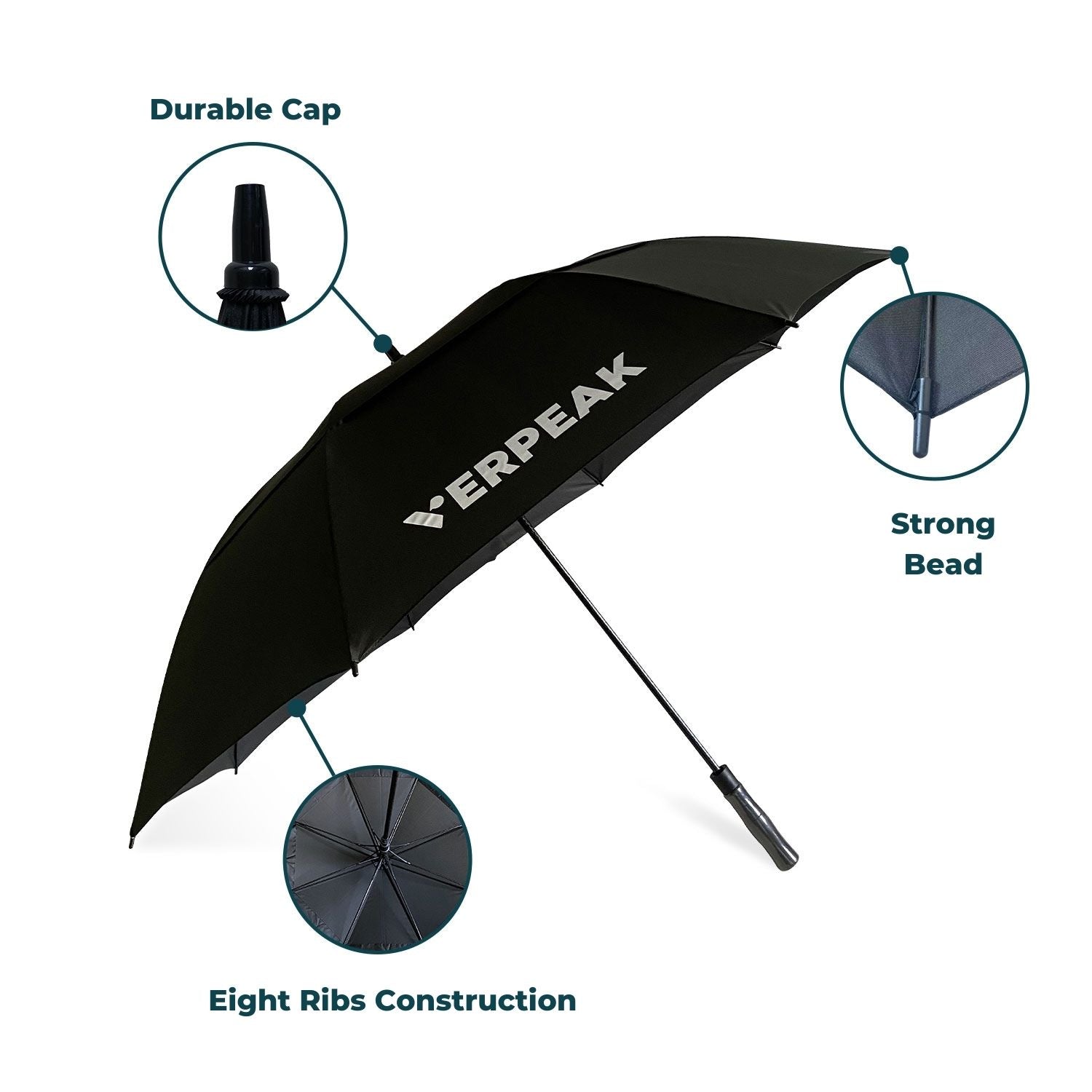 Verpeak Golf Umbrella 62" - Black - Crafty Golf
